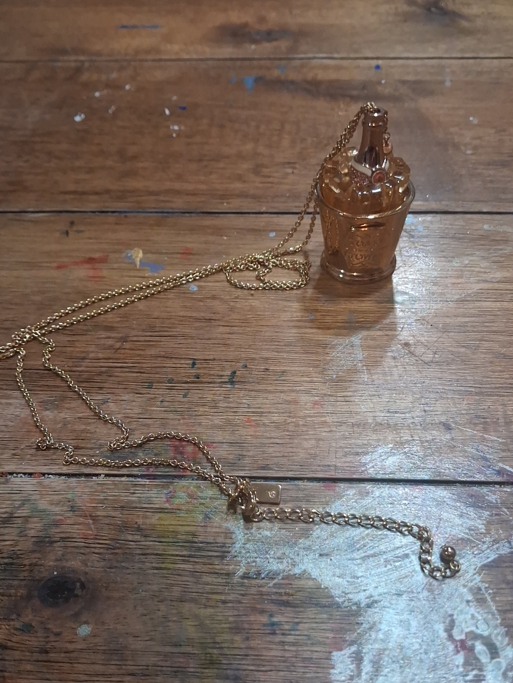 Delicate Gold Bottle Charm Pendant Necklace for Women